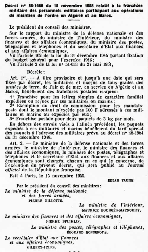 Décret instituant la franchise