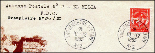 Vaguemestr d'étapes No 2 à El Milia