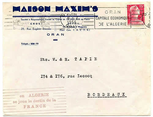 Griffe AlGERIE DESTIN DE LA FRANCE