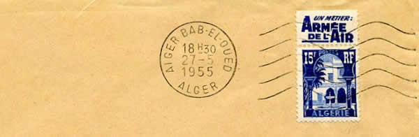 Timbre Armée de l'Air sur lettre