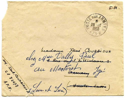 Lettre en franchise du BPM 423B