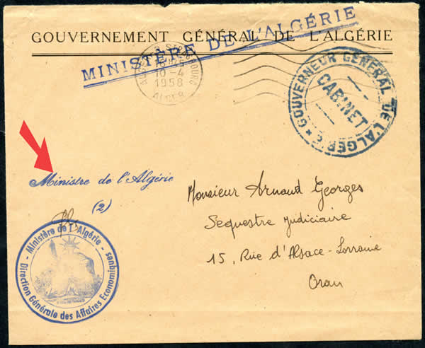 Griffe "Ministre de l'Algérie"