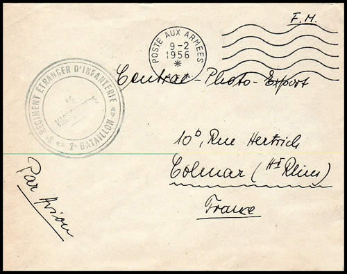 OMEC POSTE AUX ARMEES AFN 9/2/56