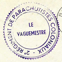 Vaguemestre Parachutistes Coloniaux