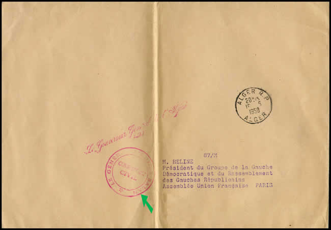 Lettre du cabinet civil du général  Salan