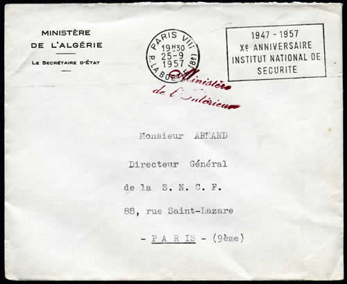 lettre du secrétariat d'Etat à l'Algérie