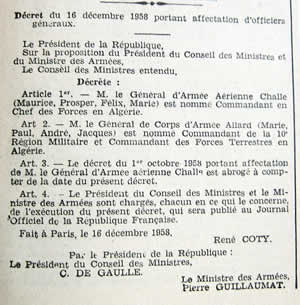 Nomination général Challe