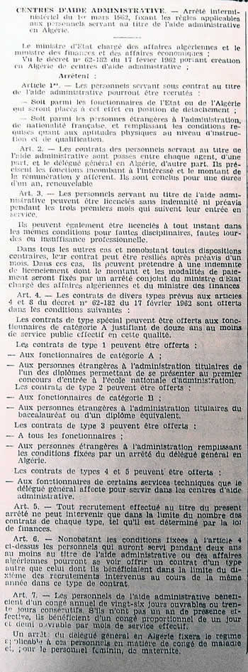 Arrêté concernant le personnel des CAA 