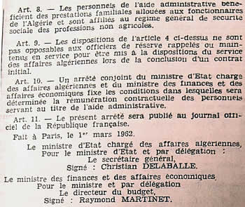 Arrêté concernant les personnels des CAA