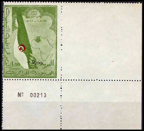 1F + 9F en coin de feuille numéroté