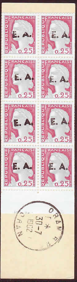 Carnet 8 timbres surch typo