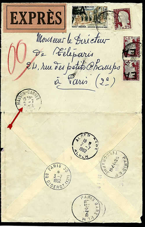 Lettre par exprès 2/è avec surcharge EA