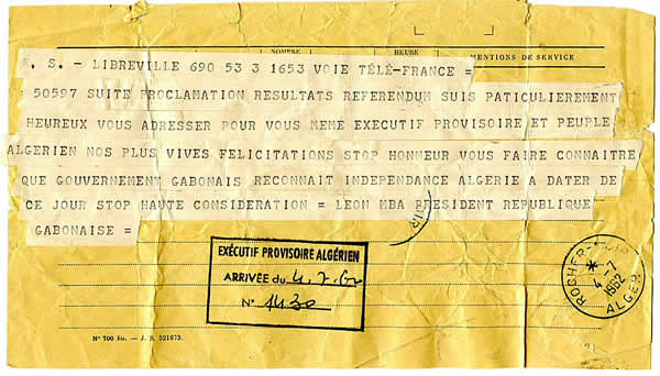 Télégramme reconnaissance officielle