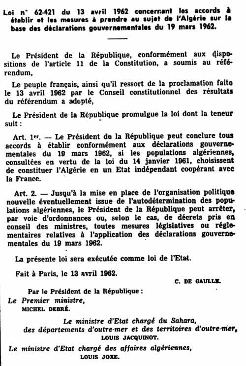 Loi consécutive au référendum