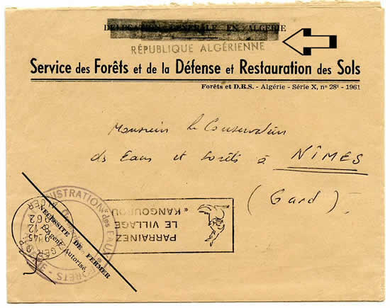 En-tête surchargée REPUBLIQUE ALGERIENNE