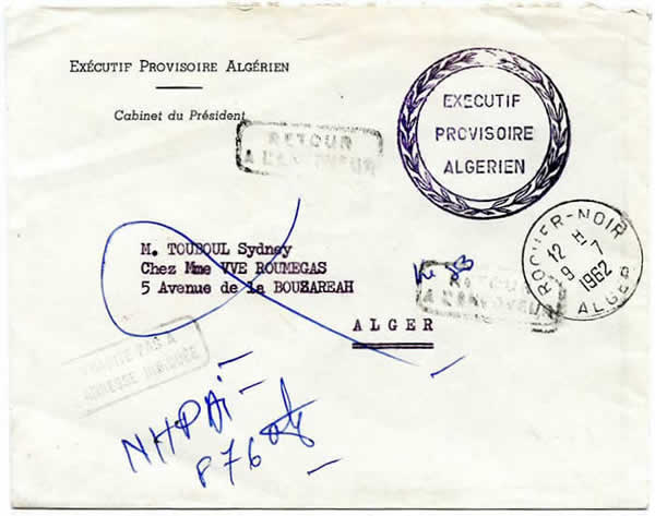 Lettre du Cabinet du Président de l'Exécutif provisoire