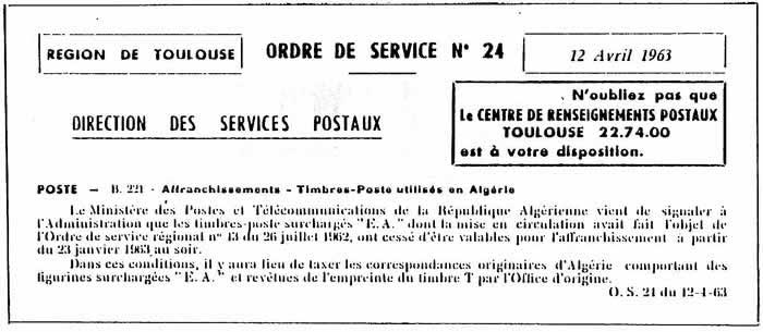 Fin de validité des timbres EA