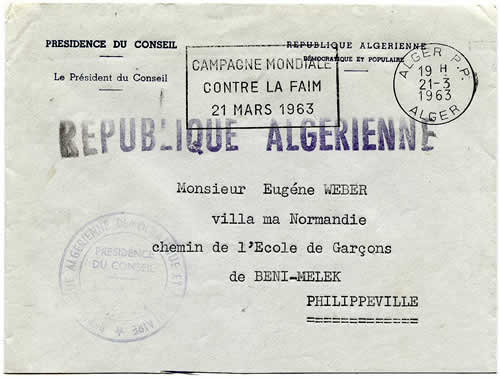 Lettre de la Présidence du Conseil