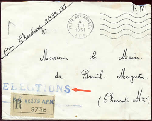 Courrier électoral réferendum 1961