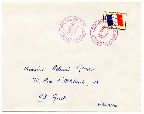 Dernier jour Poste aux Armées au sahara