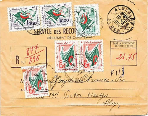 Série Retour à la Paix sur lettre des recouvrements