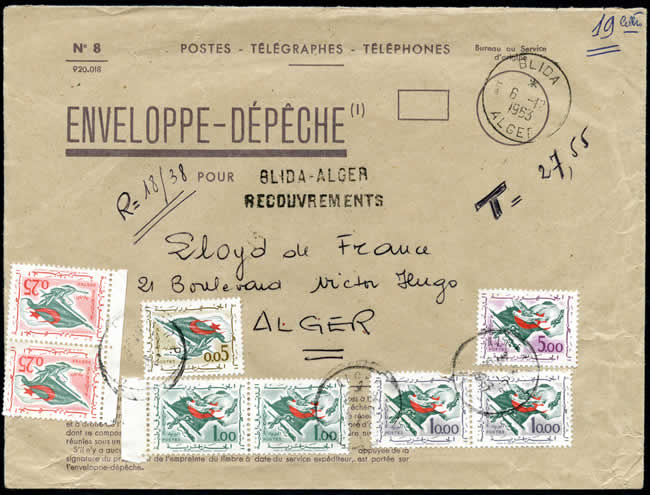 Enveloppe dépêche affranchie fortes valeurs