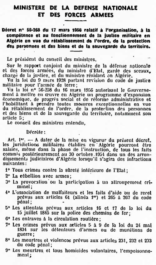 décret Justice Militaire